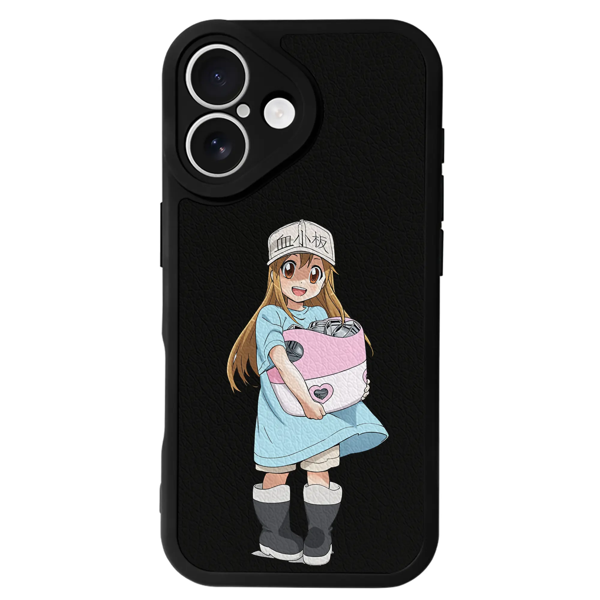 はたらく細胞 グッズ,血小板 - IPhone 16シリーズ対応 ・ シリコンスマホケース ・ レザー調 ・ 高精度フィット ・ 耐衝撃 ・ ワイヤレス充電対応 ・ 精密カット